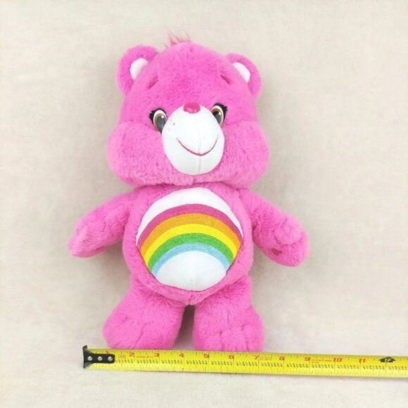 Care Bears Cheer Bear Plush Stuffed Animal Pink Rainbow Belly And Hearts - Picture 4 of 9